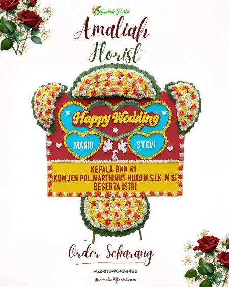 Papan Bunga Pernikahan Sedupi